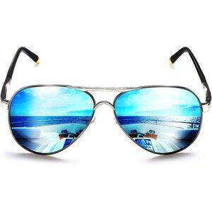 Polarized Aviator Sunglasses for Men Women UV400 Driving Outdoor Metal Frame